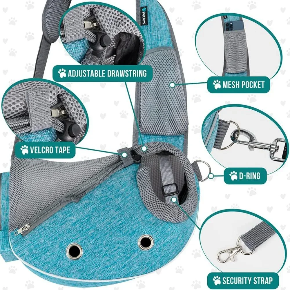 Dog Sling Carrier for Small Dogs, Puppy Carrier Sling Purse, Dog Bags For Travel